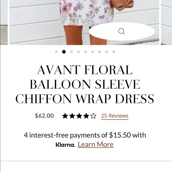 Avant Floral Balloon Sleeve Chiffon Wrap Dress - Picture 8 of 9
